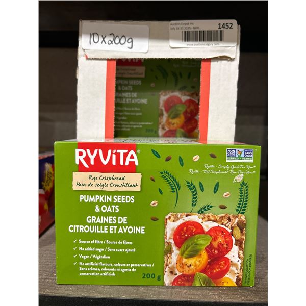 Ryvita Rye Crispbread Pumpkin Seeds And Oats 200g (10 Pieces)