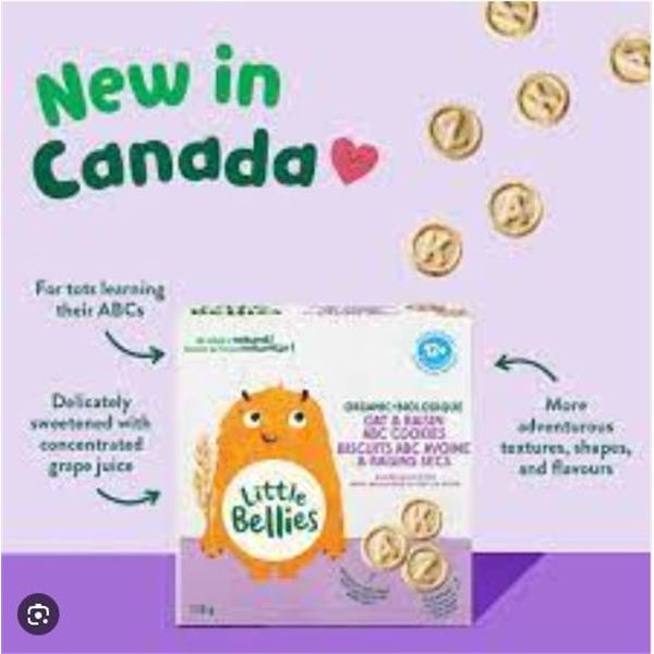 Little Bellies Oat & Raisin ABC Cookies 10 x 130g Organic-Biologique