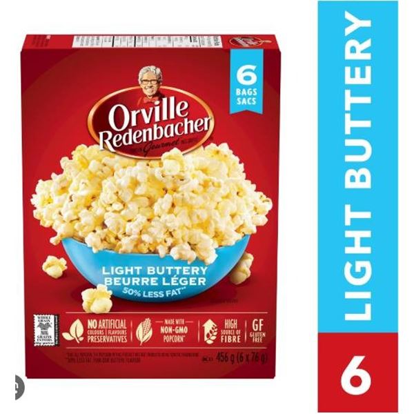 Orville Redenbacher Light Buttery Popcorn 6 x 451g