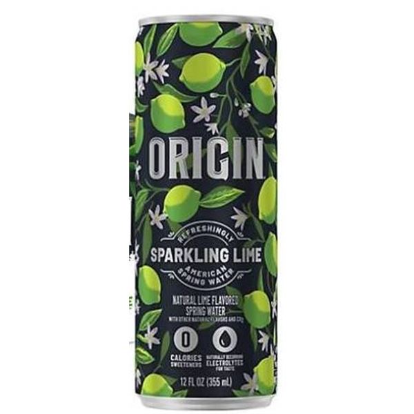 Origin Organic Lime Sparkling Water – 24 x 355ml Cans