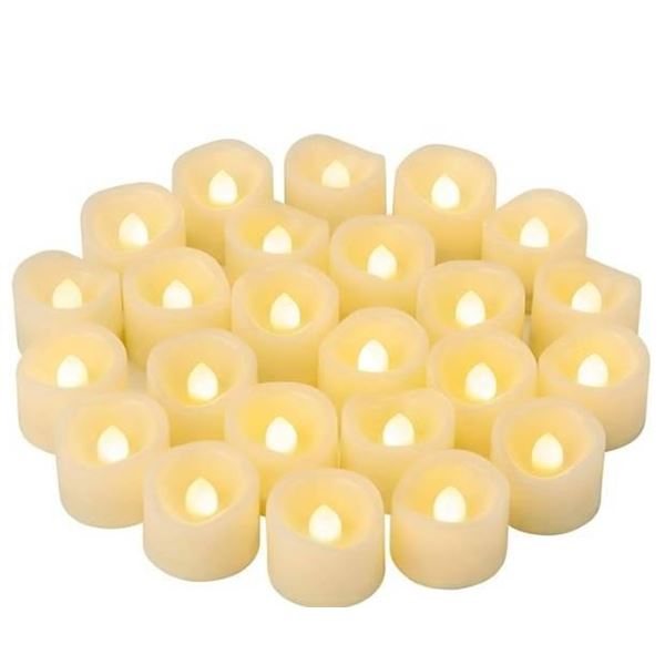 24 LED Tea Light Candles with Warm White Light Output