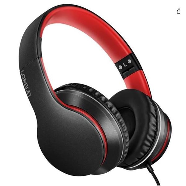Lorelei X6 Wired Headphones With Microphone, Model X6, Black-Red