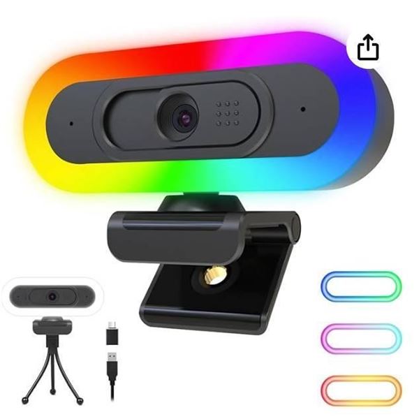 HD Webcam with 90-Degree Viewing Angle and Stereo Microphone