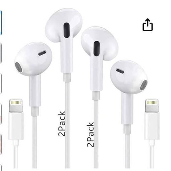 Stereo Earphones With 3.5 mm Jack and Microphone (2 Pack)