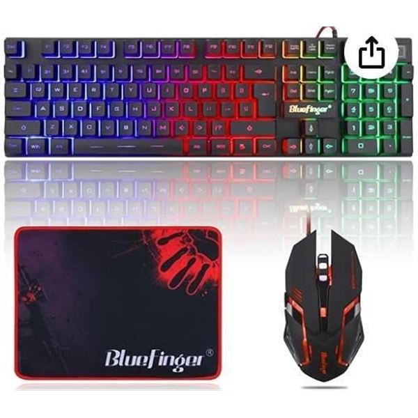 BlueFinger RGB Gaming Keyboard and Mouse Combo