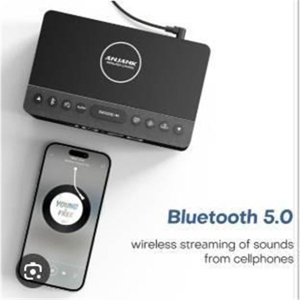 Anjank Wireless Charger Alarm Clock With Speaker