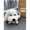 Image 2 : Stuffed Plush Dog Toy Featuring Striped Accessories