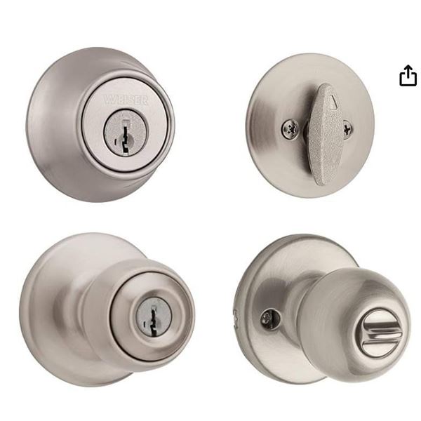Weiser Essentials Satin Chrome SmartKey Entry Knob 91170-170