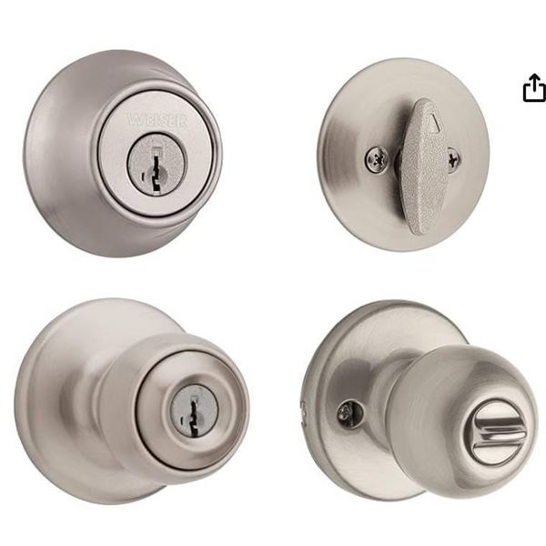 Weiser Essentials SmartKey Satin Chrome Door Knob Set – Model 9G170-170