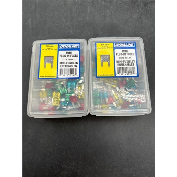 Dynaline DYN 00141 Mini Plug-In Fuses, 50 Pieces Each Lot of 2
