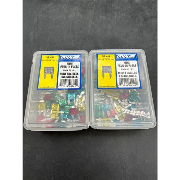 Dynaline DYN 00141 Mini Plug-In Fuses, 50 Pieces Each Lot of 2