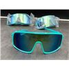 Image 1 : Lot of 12 Truly Cycling Sunglasses with Turquoise Frames and Blue Mirrored Lenses