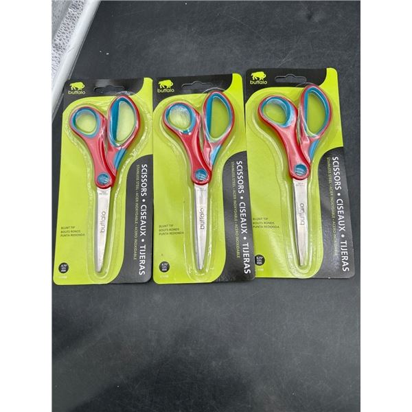 3 Buffalo Blunt Tip 6.75in Stainless Steel Scissors