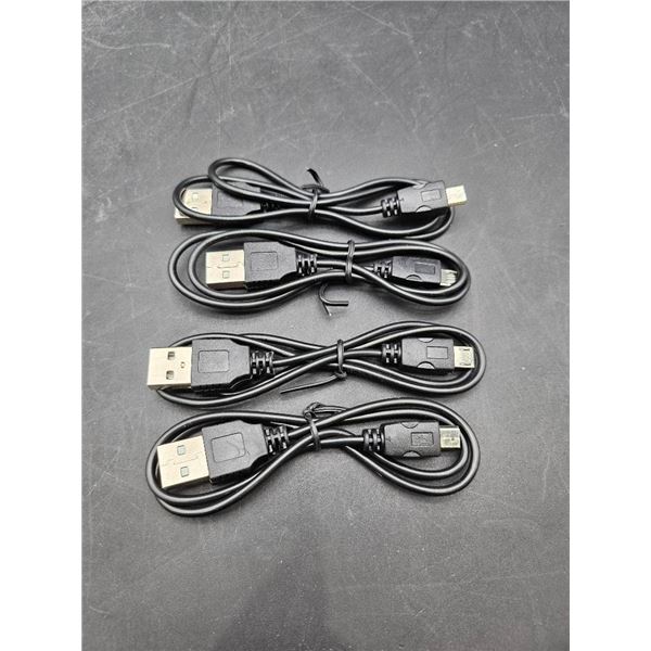 4 USB 2.0 to Micro USB Cables, Black