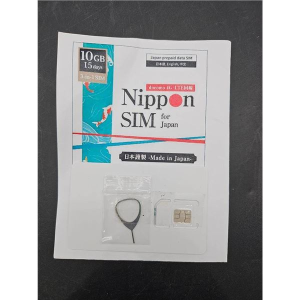 Nippon SIM Card with 10GB Data and 15-Day Validity for Japan