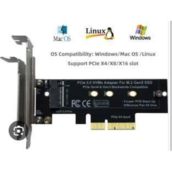 M.2 NVMe to PCIe x4 Adapter with Heat Sink and Silicone Pad