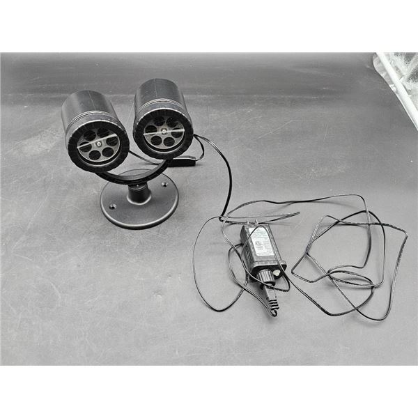 Dual Outdoor LED Security Lights With Power Adapter