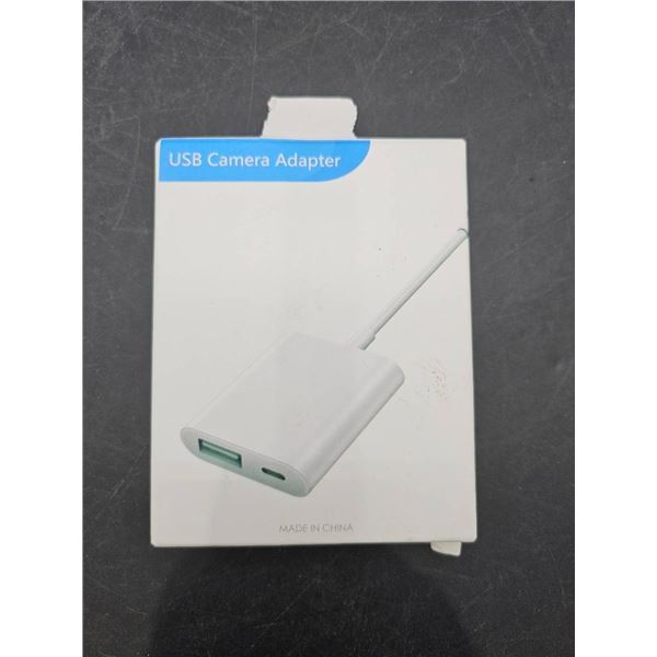 USB Camera Adapter with Charging Port for iPhone and iPad, White