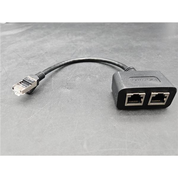 RJ45 Ethernet Splitter Cable with Dual Female Ports