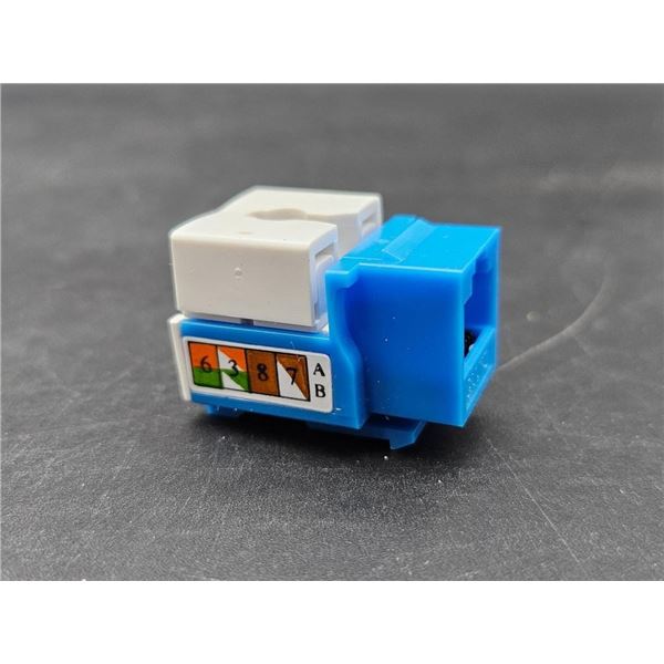 4XEM Model 4XKJC6BL10PK Cat6 RJ45 Keystone Jack UTP 110-Type (Blue) – 10 Pack