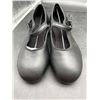Image 1 : Black Leather Tap Dance Shoes with Metal Toe Plates, Size 9.5 M C2 3800