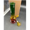 Image 2 : Glass Water Pipe With Three-Color Gradient Design, Includes Detachable Bowl