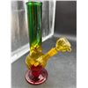 Image 1 : Glass Water Pipe With Three-Color Gradient Design, Includes Detachable Bowl