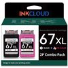 Image 1 : InkCloud 67XL Black and Tri-Color 2P Combo Pack for Printers