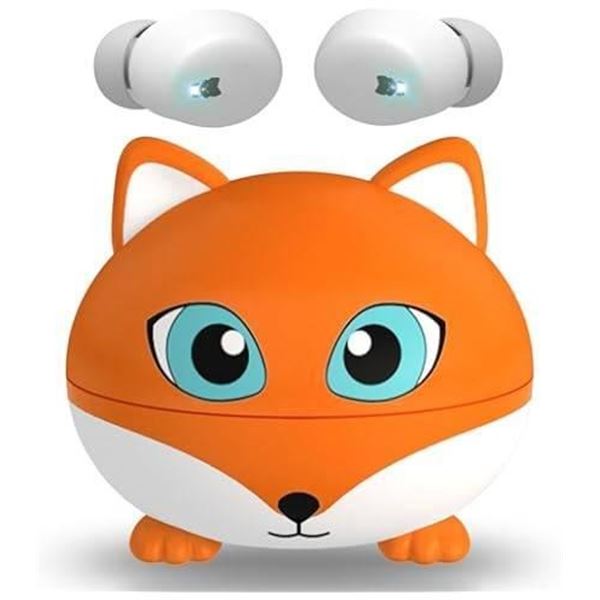 Wireless Earbuds with Fox-Themed Charging Case, Ages 6+