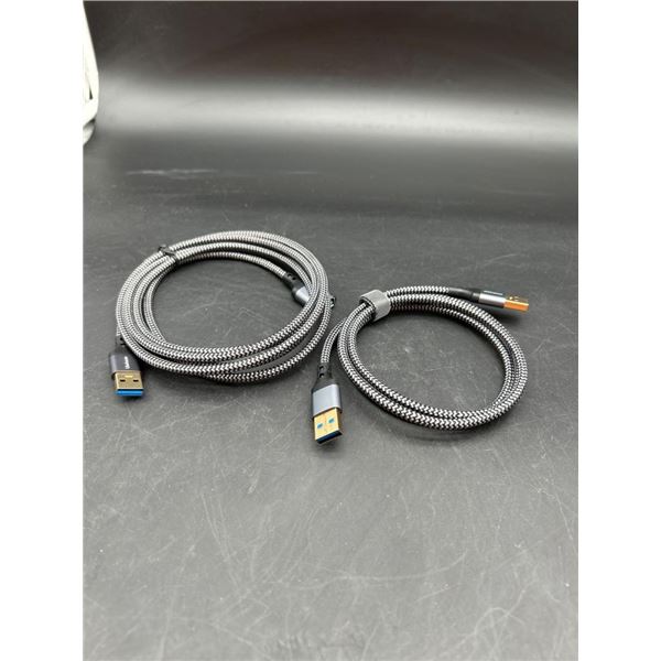 USB 3.0 Braided Cable for Data Transfer and Charging, 2 Units