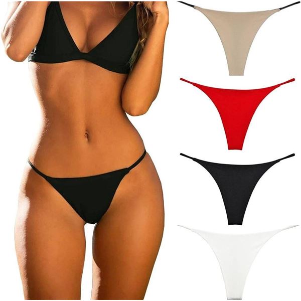 5 Elastic Waist Thong-Style Underwear in Assorted Colors