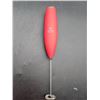 Image 1 : Red Electric Milk Frother With Stainless Steel Whisk