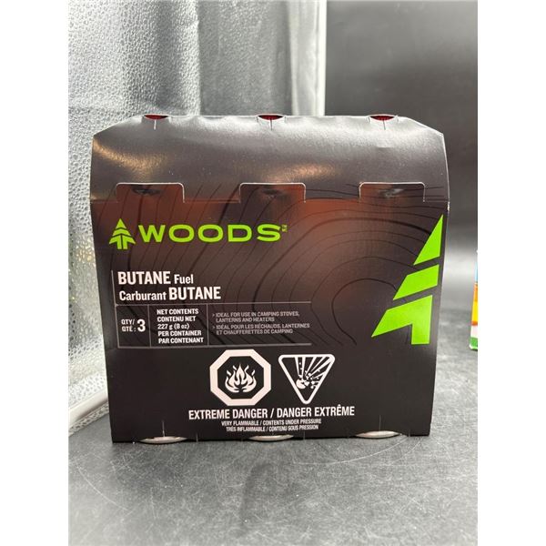 Woods Butane Fuel Canisters, 3-Pack, 227g Each