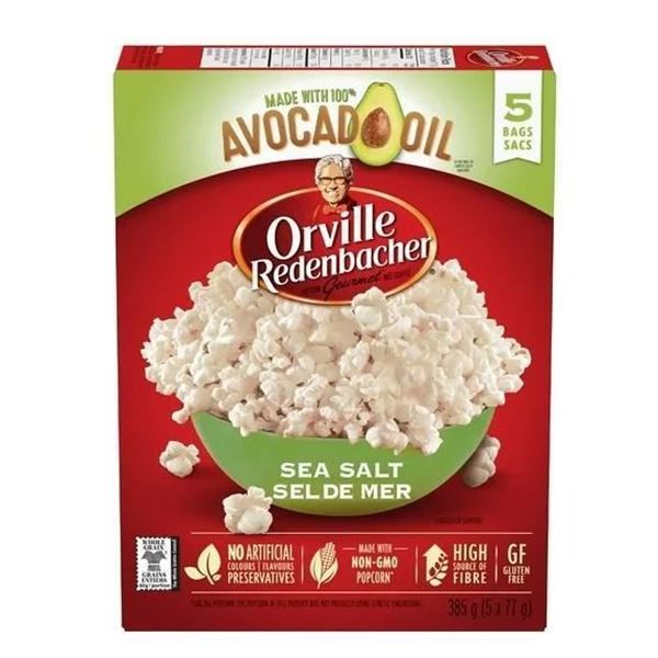 Orville Redenbacher Sea Salt Microwave Popcorn, 5 Bags, Avocado Oil
