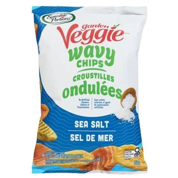 Sensible Portions Veggie Chips Wavy Sea Salt 12 x 142g