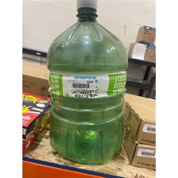 15-Liter Green Plastic Bottle with Labeling