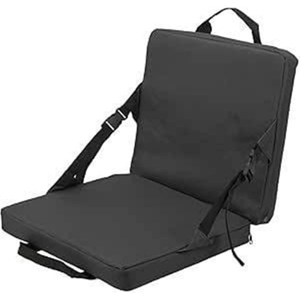 Black Portable Folding Seat with Backrest