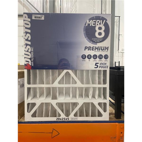 Duststop MERV 8 Premium 20x25x5 Air Filter for HVAC Systems