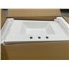Image 1 : Rectangular White Vanity Sink Basin With Three Faucet Holes
