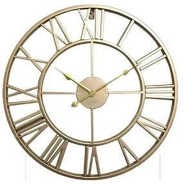Metal Wall Clock with Roman Numerals