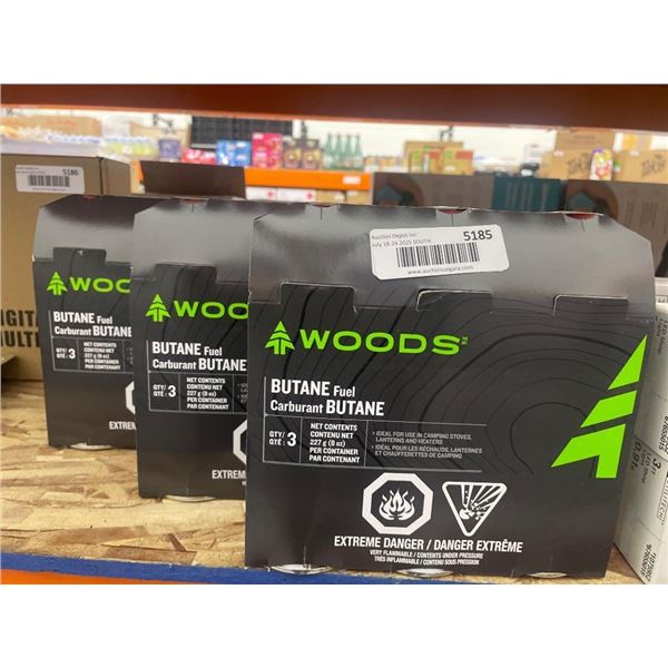 Woods Butane Fuel Canisters – 3 Pack