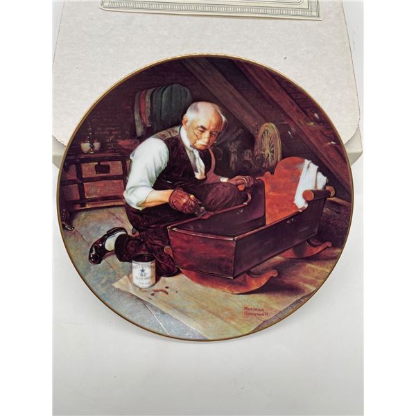 Grandpa’s Gift Collector Plate by Norman Rockwell with Certificate of Authenticity