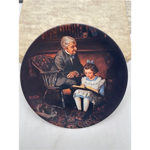 The Young Scholar Plate #8678-B by Norman Rockwell with Certificate