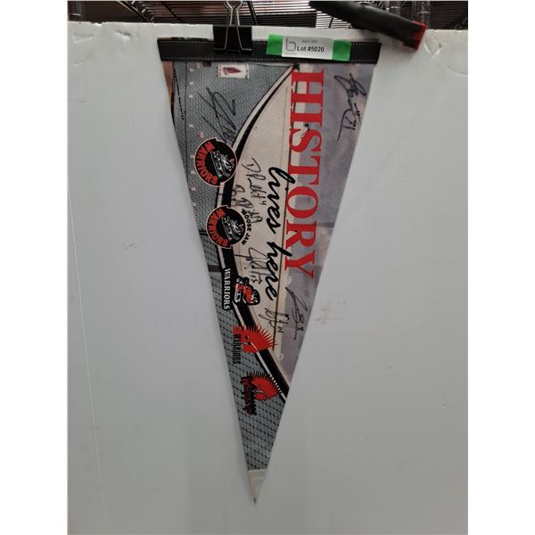 Autographed Warriors Pennant - Authenticity Not Guaranteed