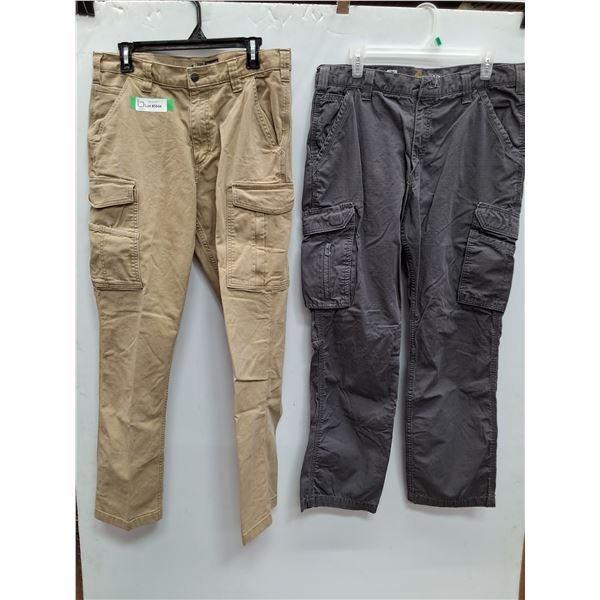 (2) Carhartt Men Pants: Size 34 x 34 & 34 x 32  -  AS IS