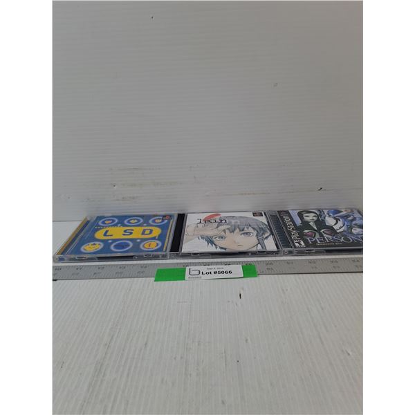 (3) Playstation Games- Lain, Persona 2 & LSD