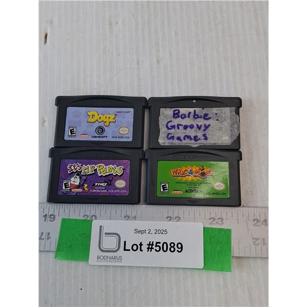 (4) Nintendo Games- Dogz, Barbie Groovy Games, It's Mr Pants & Whac-A-Mole