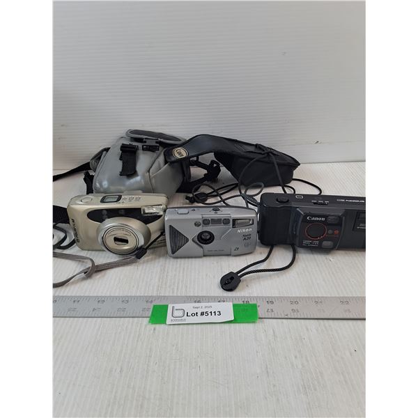 (3) Cameras- Nikon, Canon  & Fujifilm- As Is