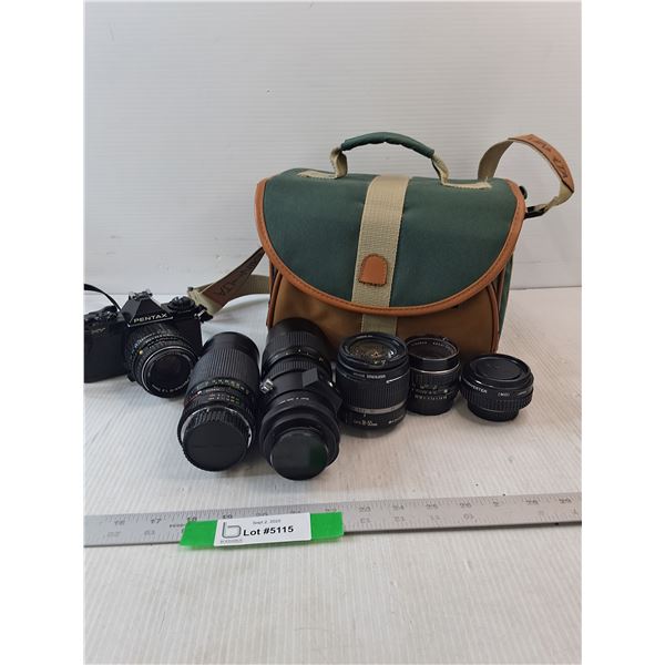 Pentax Camera & Camera Lenses- As Is