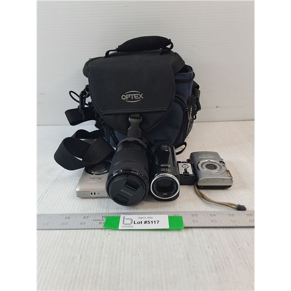 (2) Canon Cameras & Sony Camera Lens